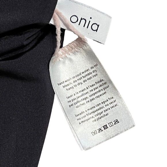 Onia Swimsuit WMNS Small Black One Piece Helene Plunge T Strap Open Back Sexy - Picture 12 of 16